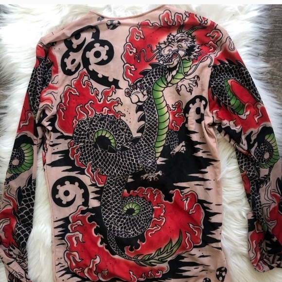 Dolls Kill Sheer Tiger Print Long Sleeve Top 🐅 (Rare) - Picture 2 of 5